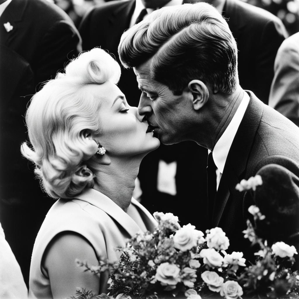 Marilyn kisses JFK  by @Lisas Cat Cafe