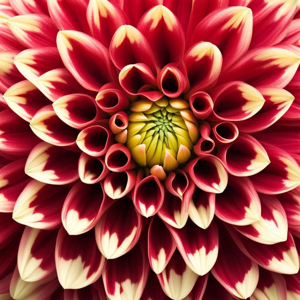 Red and White Dahlia