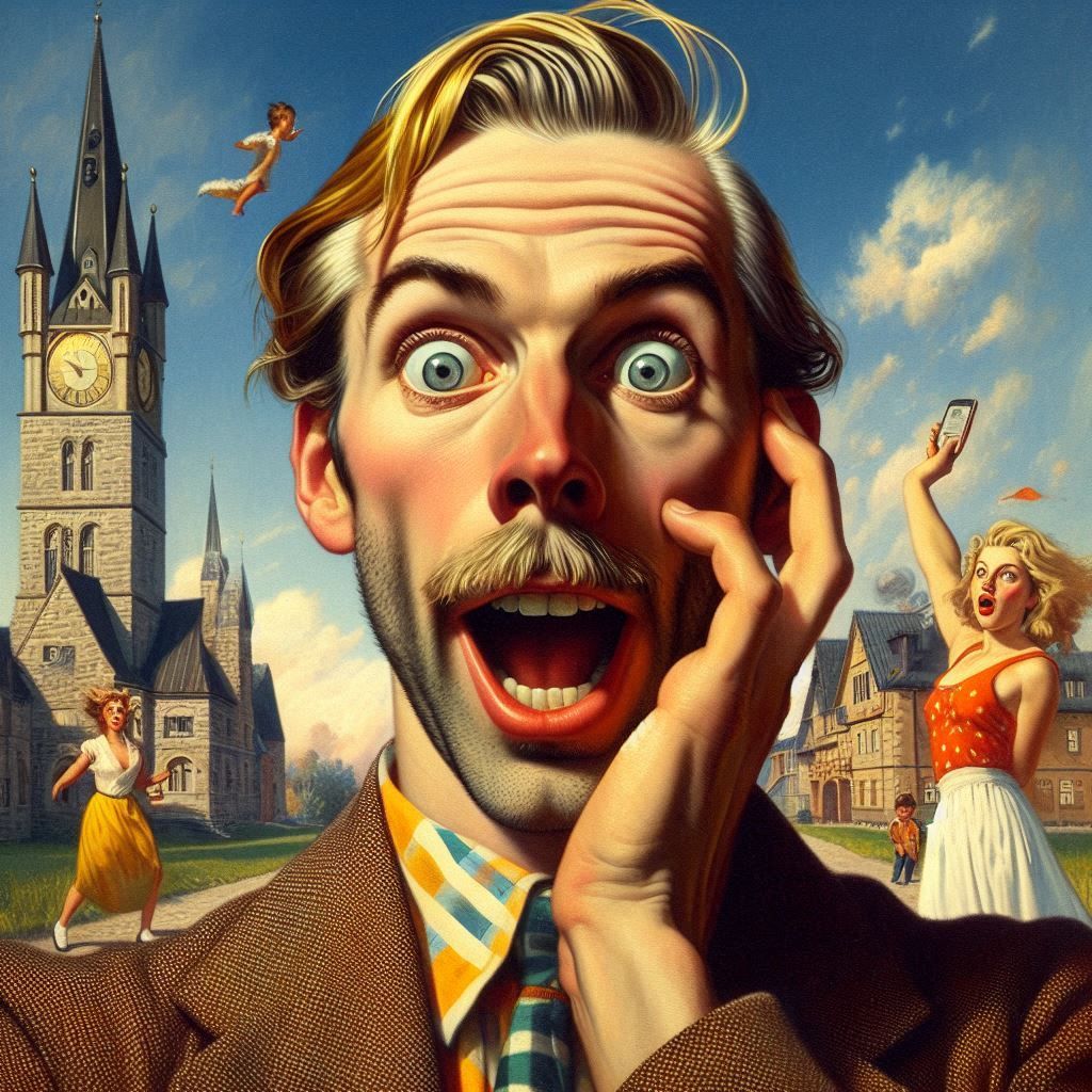 Golly gee! One minute, he’s buying aspirin. The next? Flying...