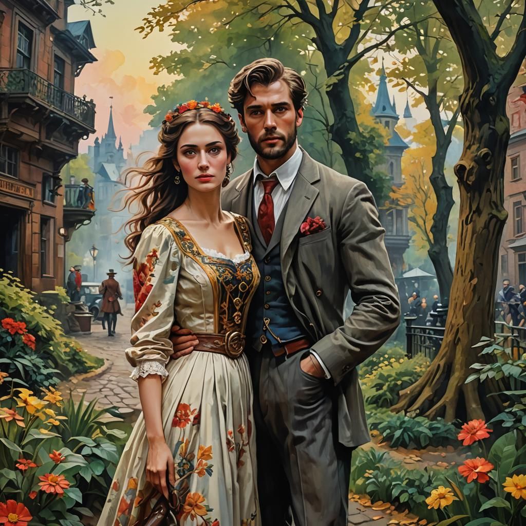 A Couple on a Walk in Garden City
