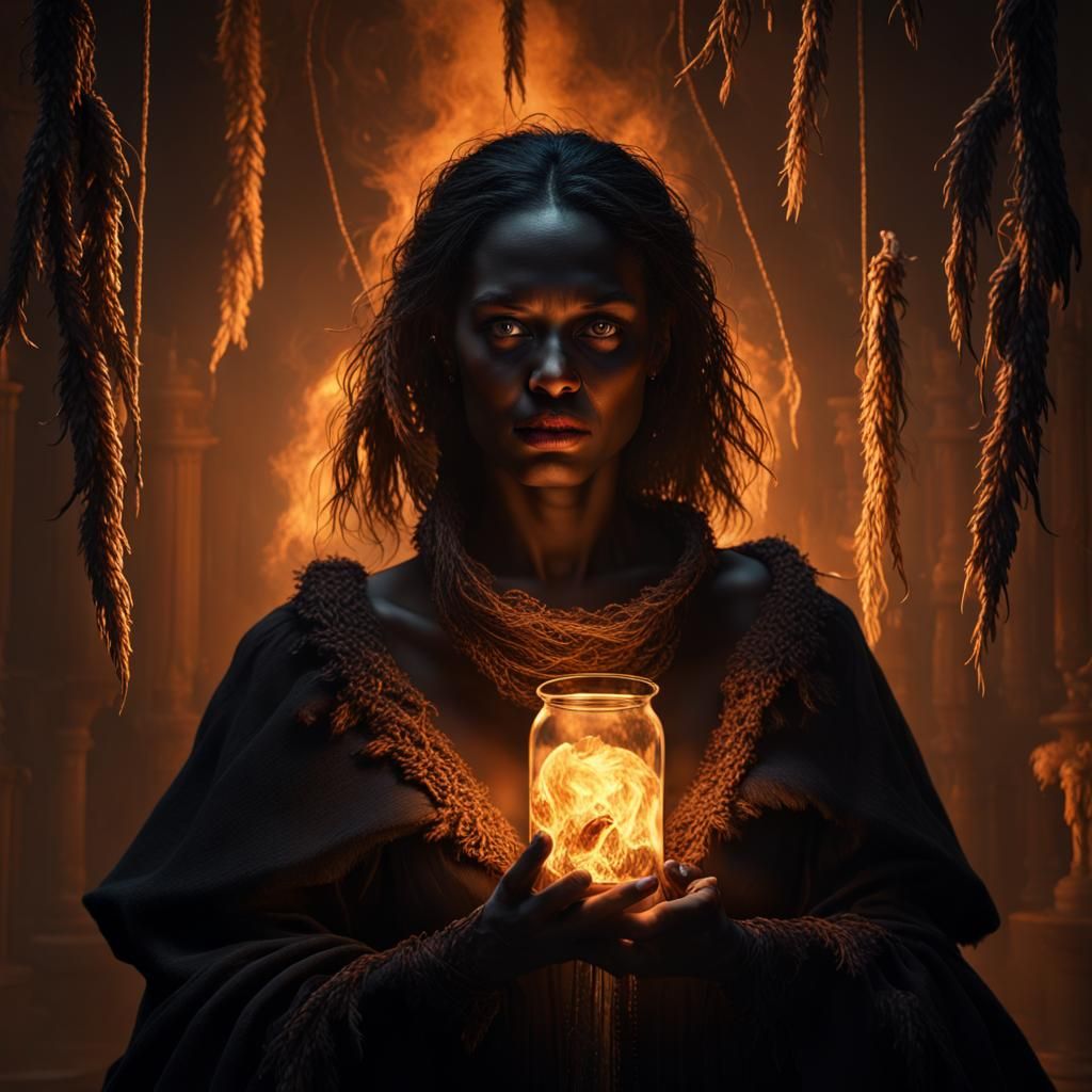 Lady holding on to the flame  by @Lostmark