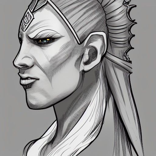 concept art of a character named Qari