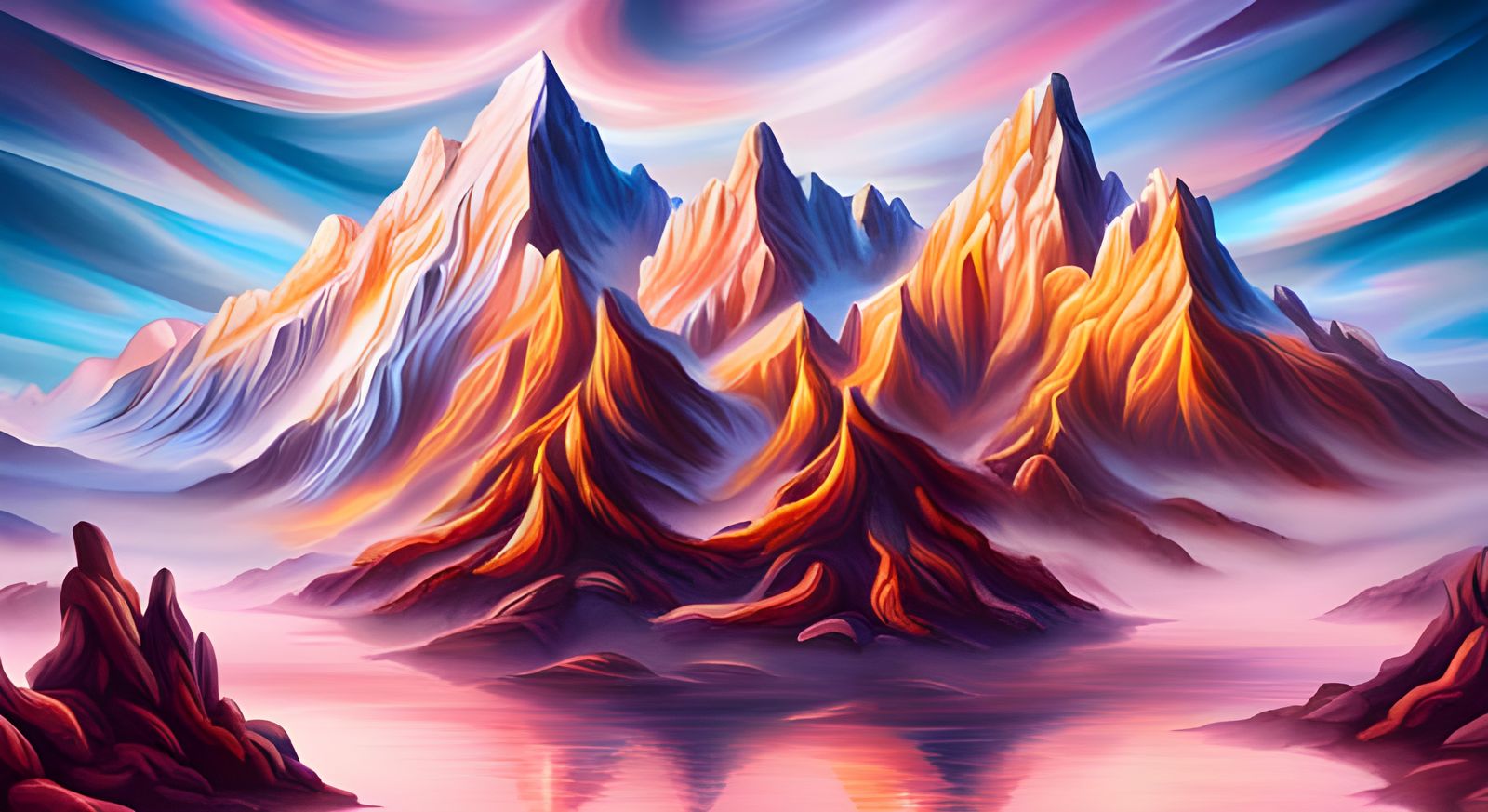 Fantastic Mountains - AI Generated Artwork - NightCafe Creator