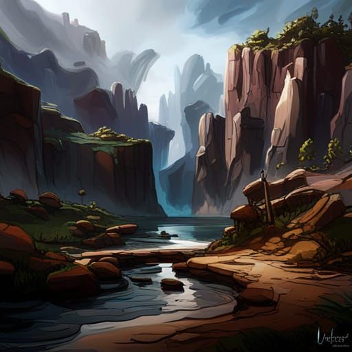 Deep Canyons - Ai Generated Artwork - Nightcafe Creator