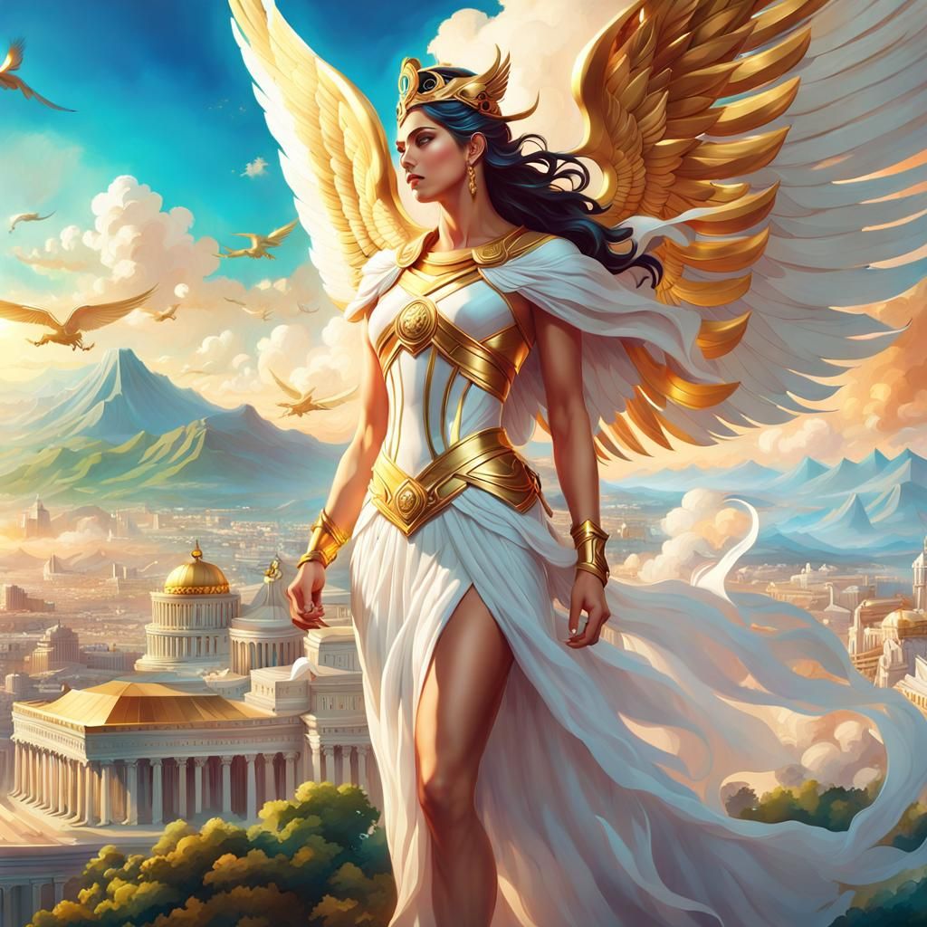 Goddess Athena Of The City Of Olympus - AI Generated Artwork ...