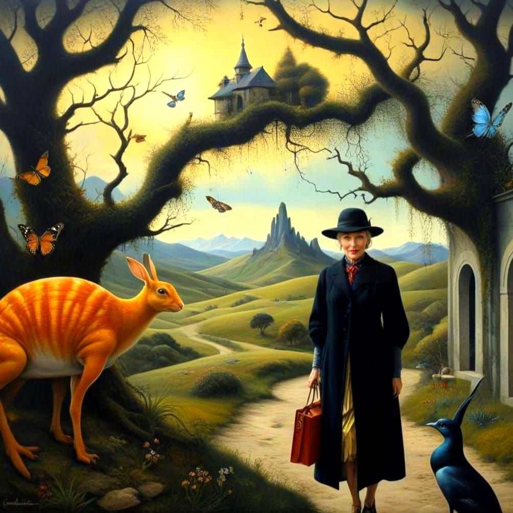 Surrealistic Fantasy Lady in Vibrant Colors