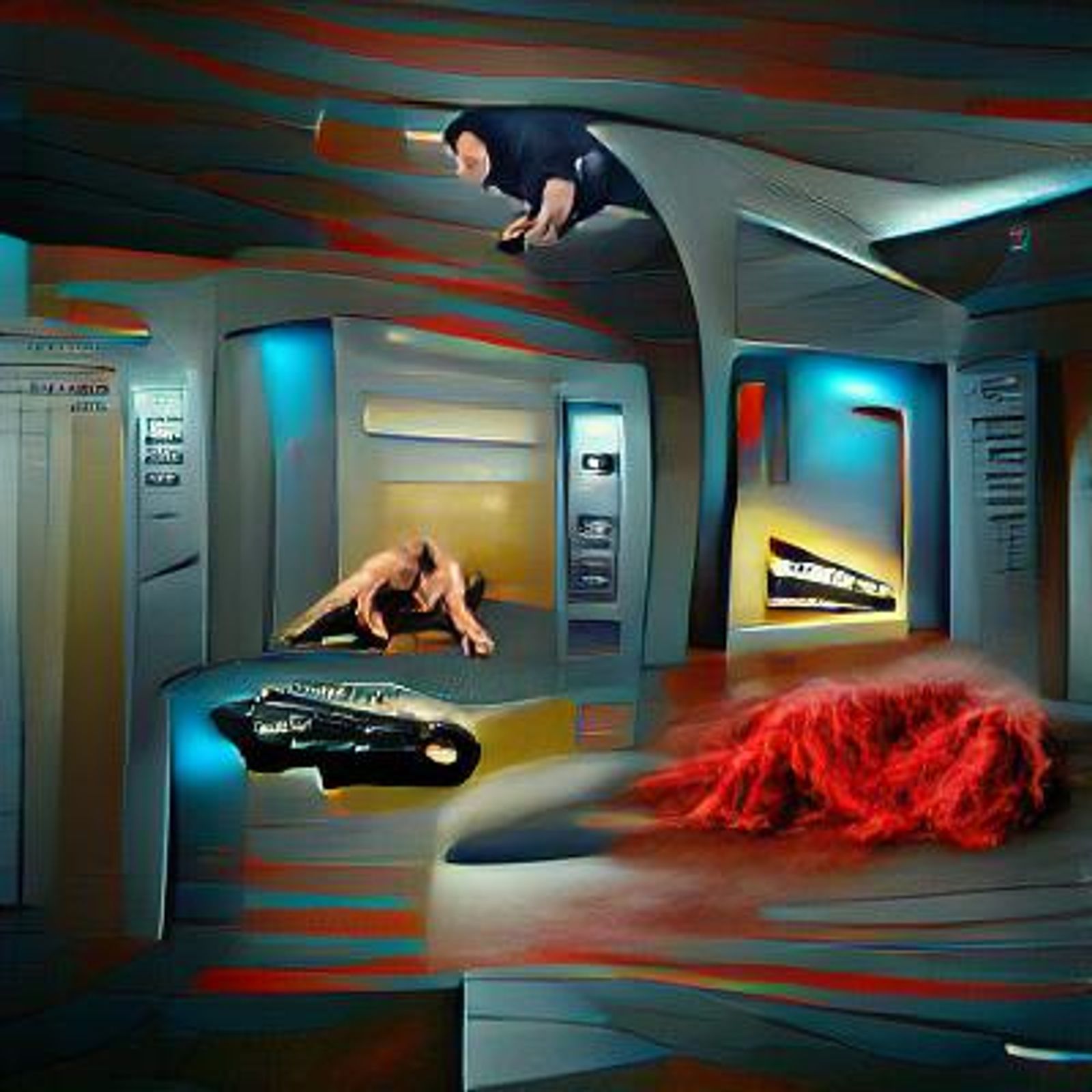 The Transporter Room Malfunctions And Contorts Its Next Victim Star Trek Scifi Art Ai