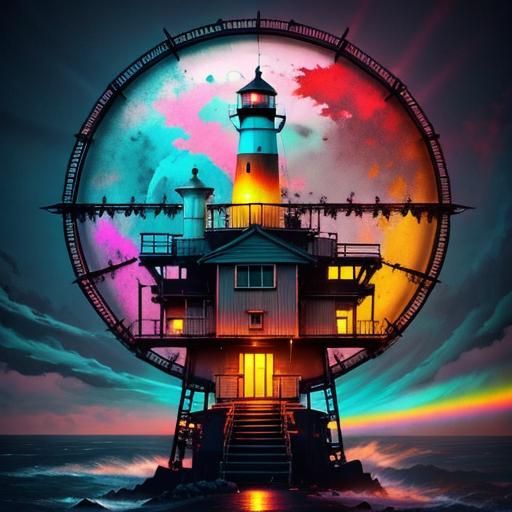 vibrant lighthouse