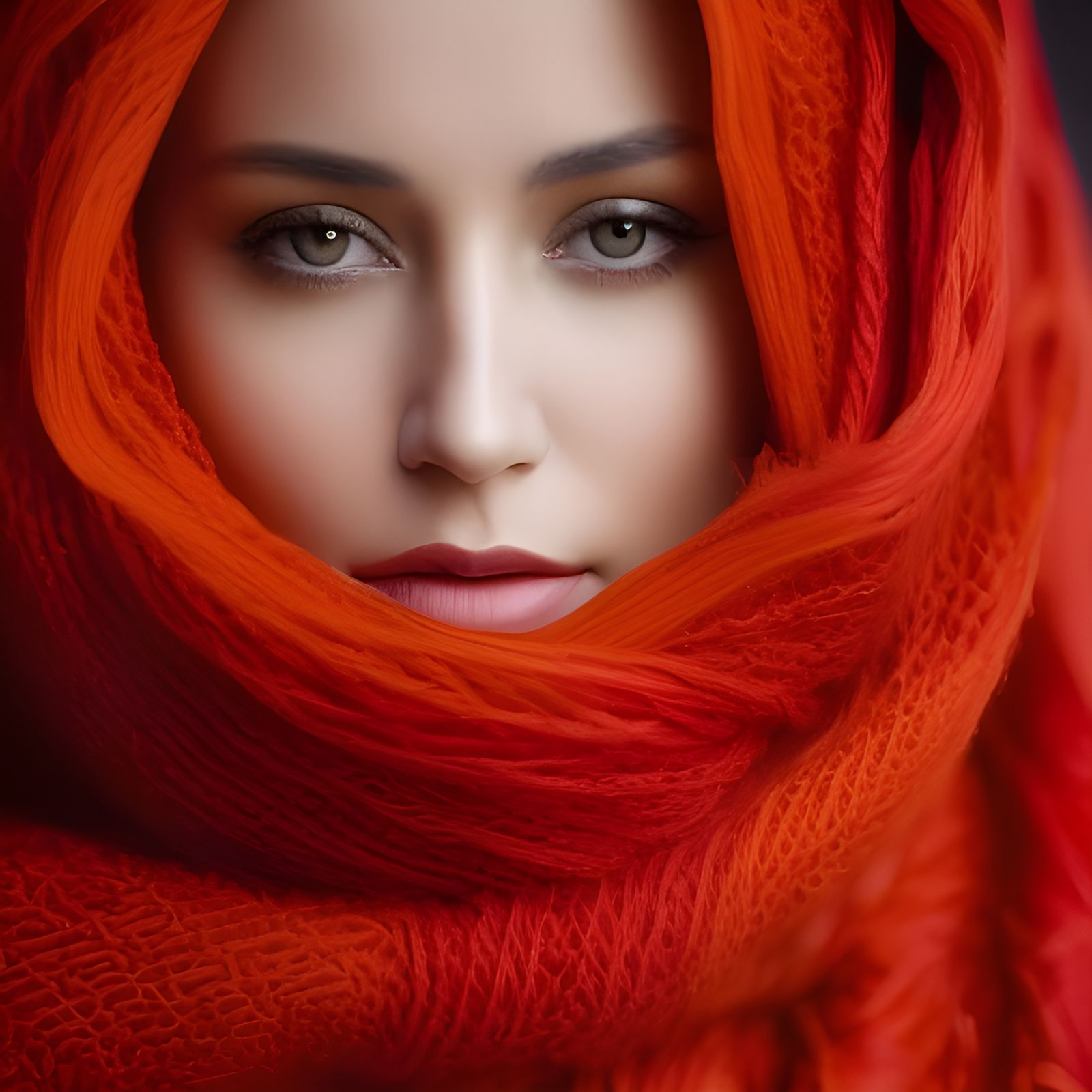 Wrapped in a cozy and comfortable red scarf  by @avionesplateados 