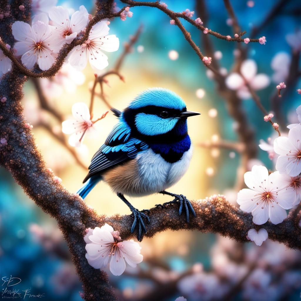 Australian blue fairy wren  by @Nomes69