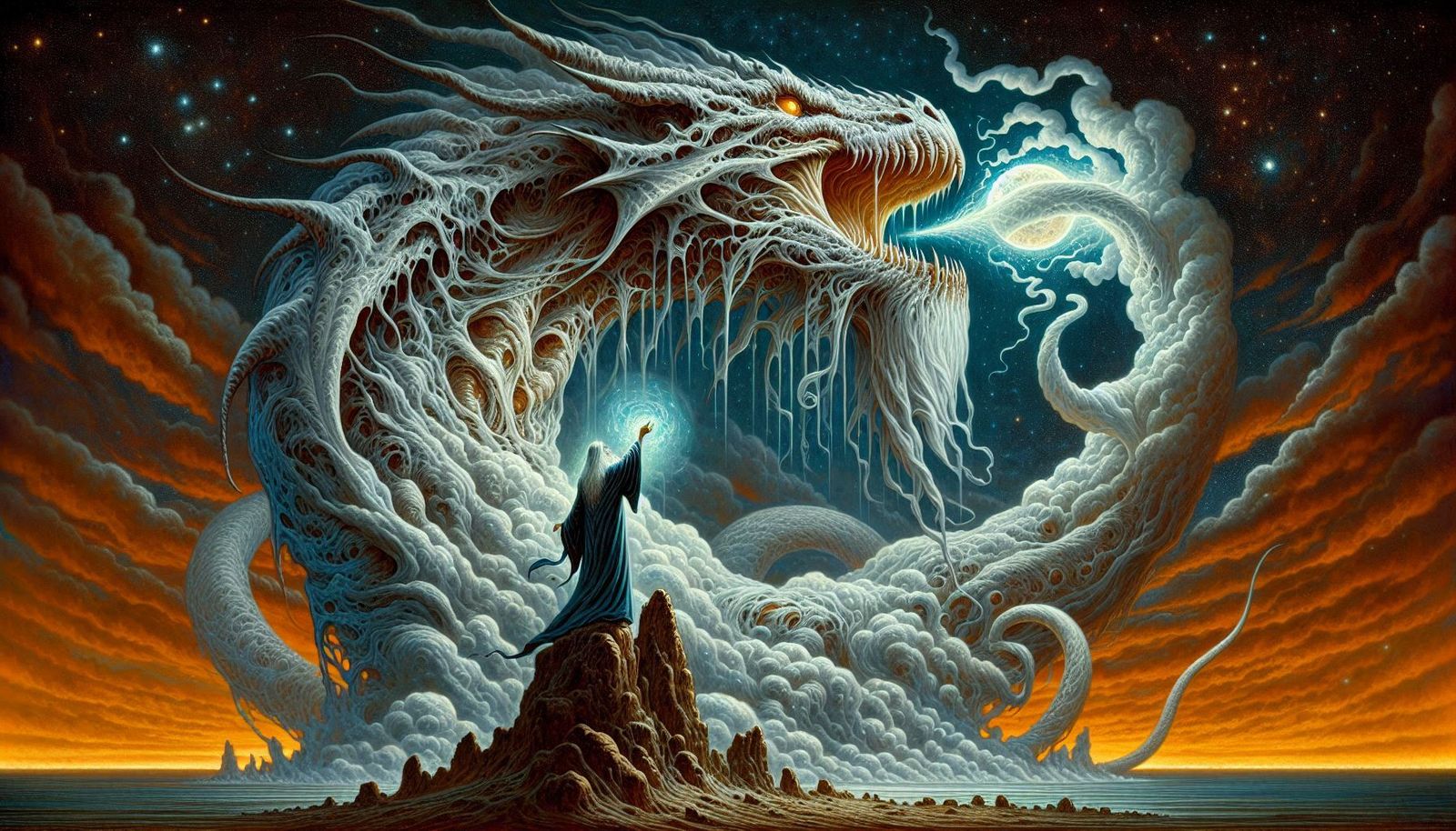 Grand Wizard Conjuring a Dragon