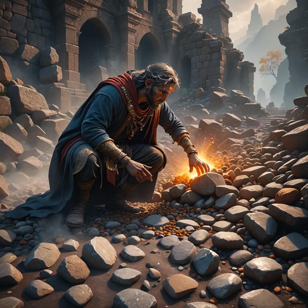 Stoning Scene in a Fantastical Matte Painting