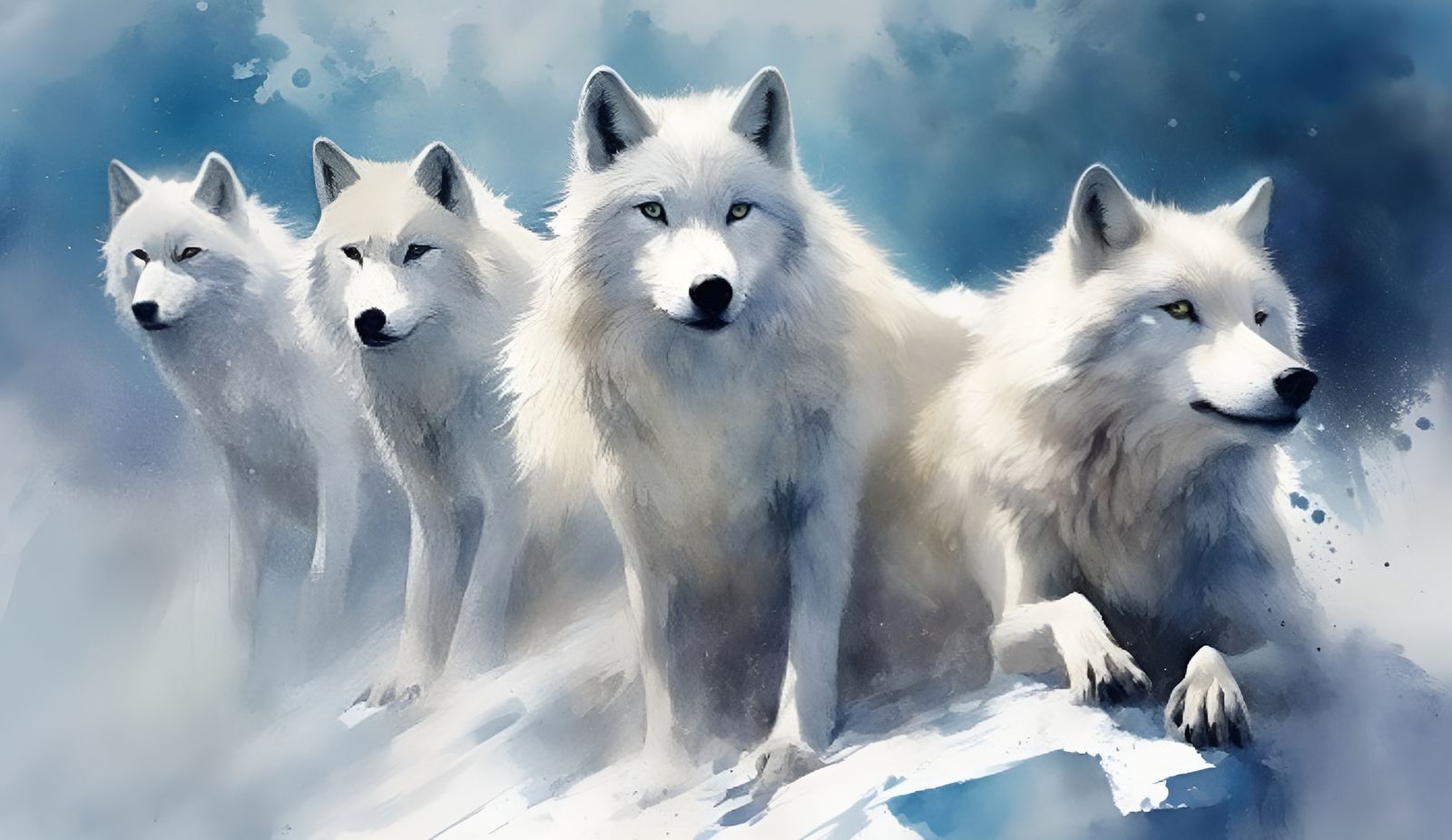 Arctic Wolfpack - AI Generated Artwork - NightCafe Creator