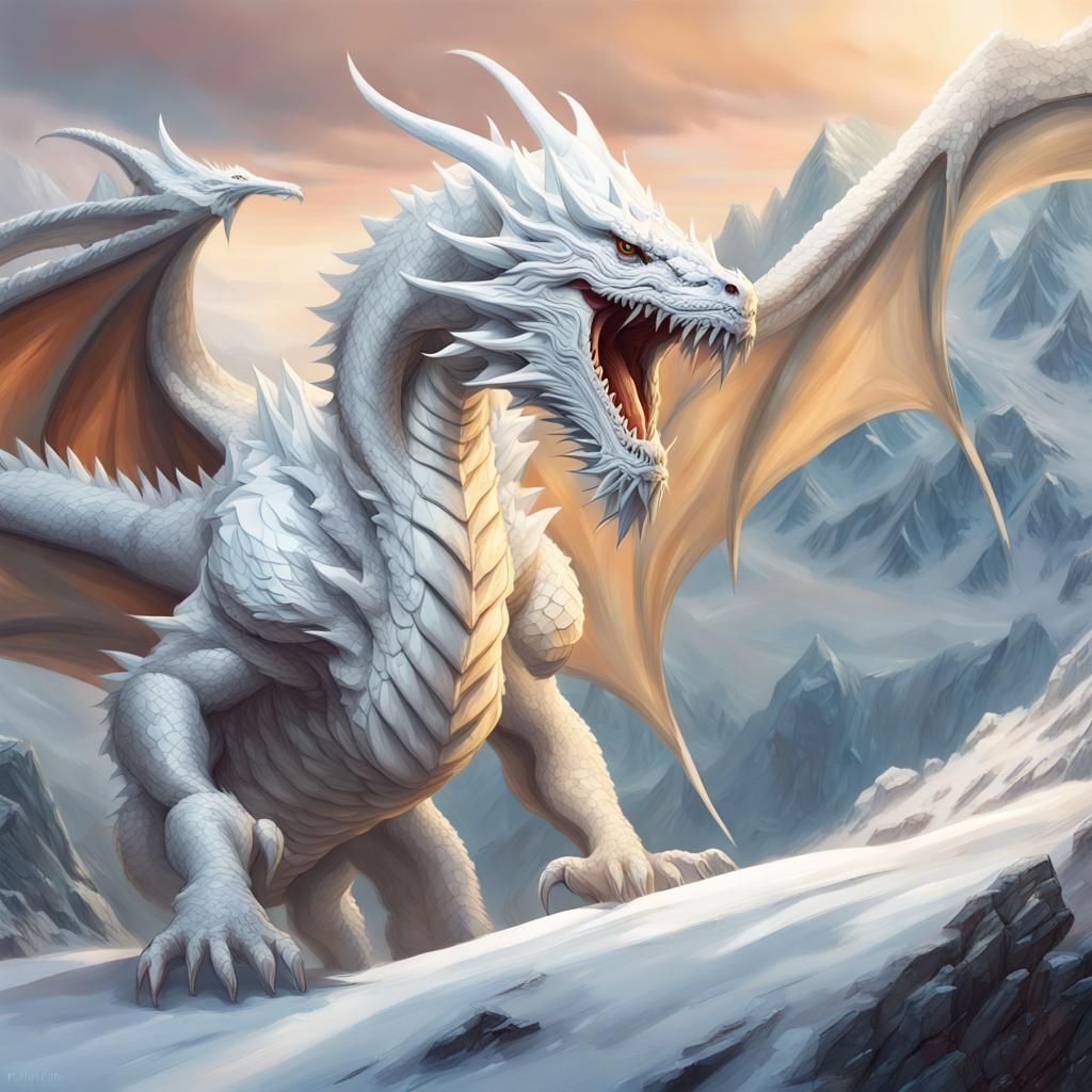 Ancient white dragon - AI Generated Artwork - NightCafe Creator