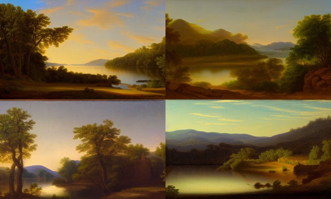 Landscape in the style of Hudson River School