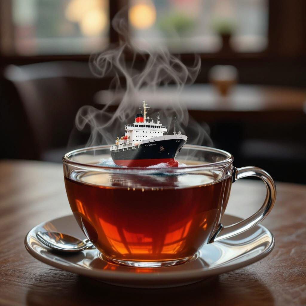 Ship Sailing Inside a Teacup