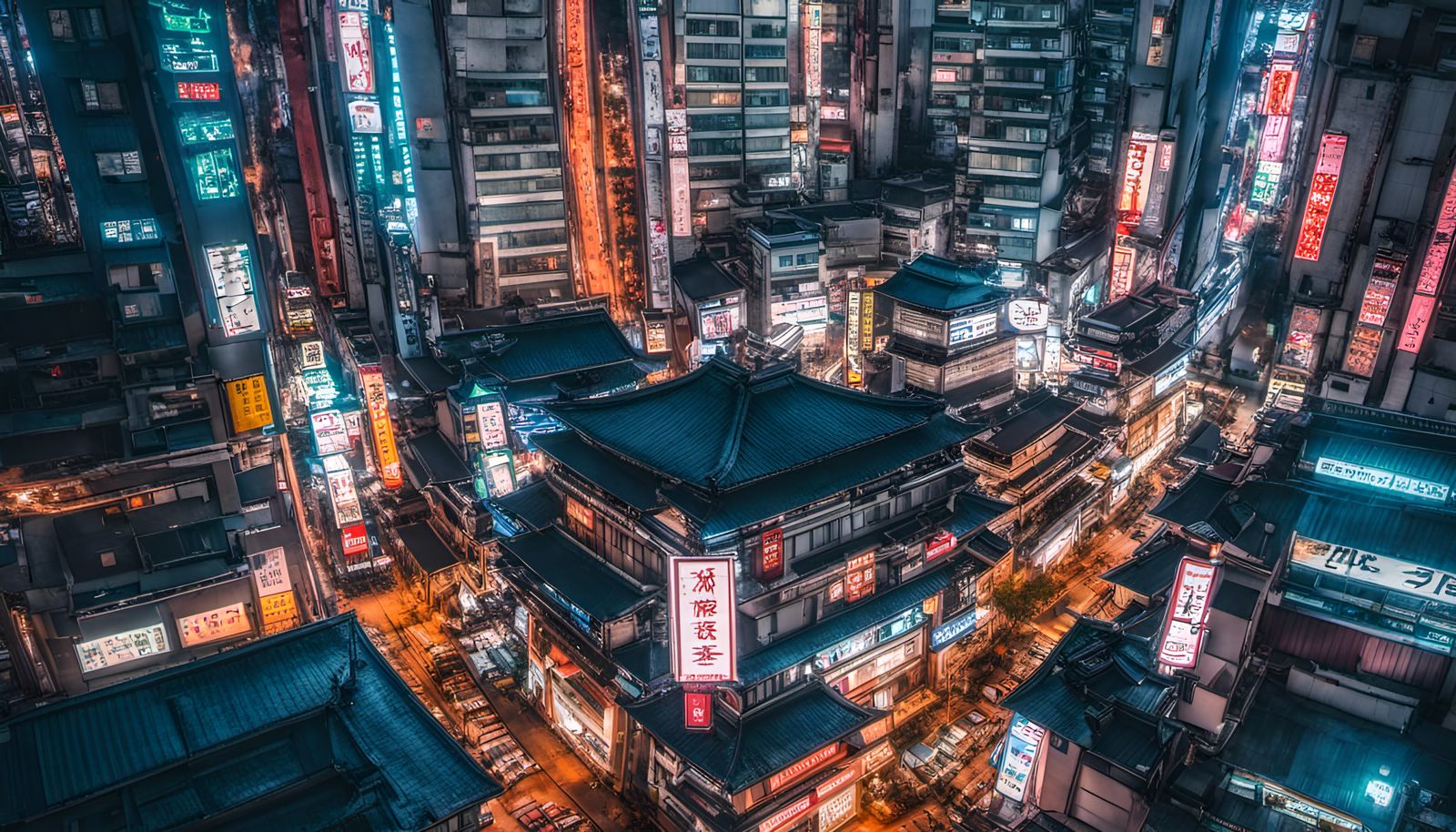 Cyberpunk city in Japan