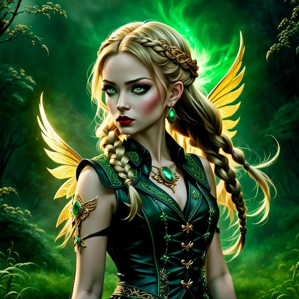 Dark fantasy portrait. Full shot. Petite teen fairy fantasy ...
