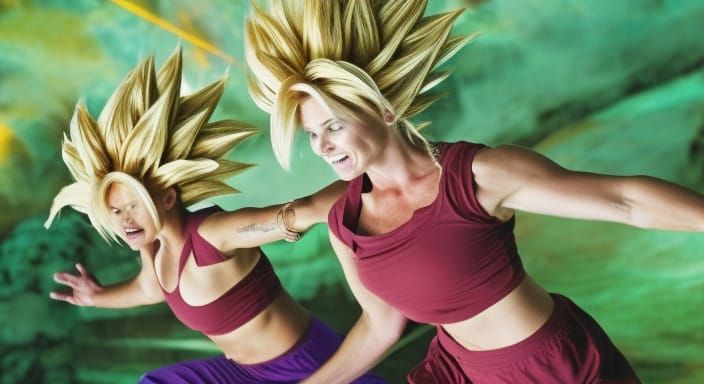A Beautiful Super Sayayin female in a live action film, fema...