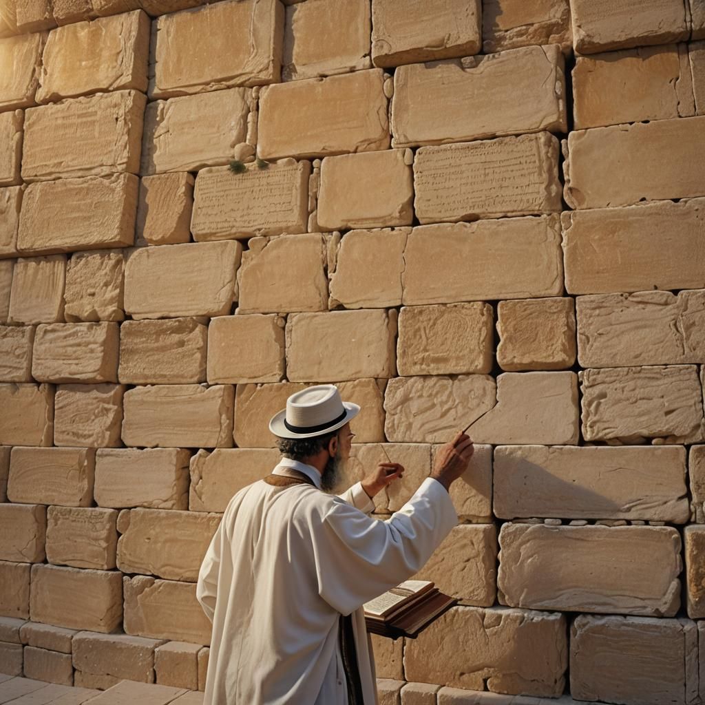 Cantor at Western Wall in Golden Sunlight