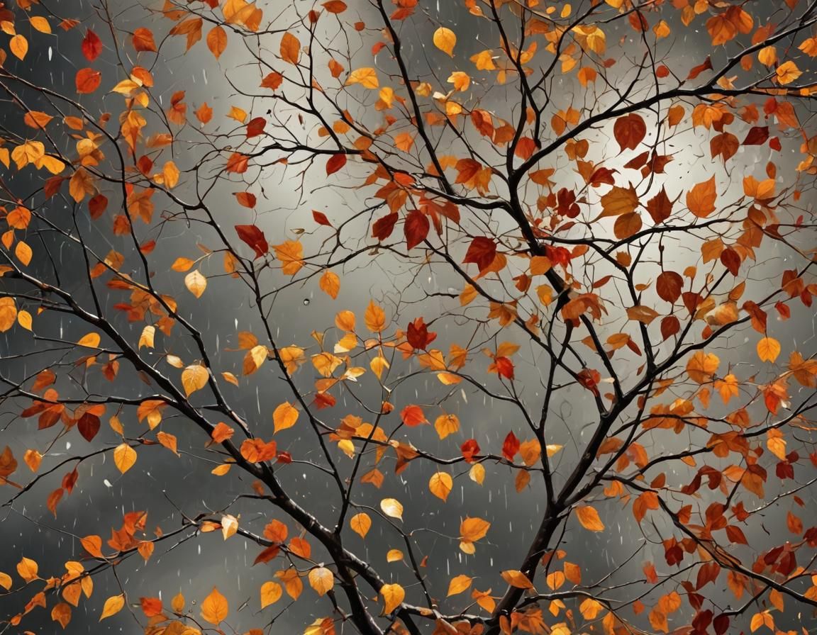 do a deep artwork of a fall tree collage type theme that loo...