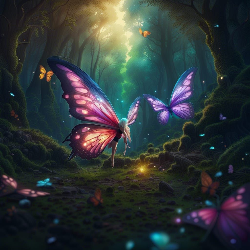 FAIRIES WITH BUTTERFLY WINGS - AI Generated Artwork - NightCafe Creator