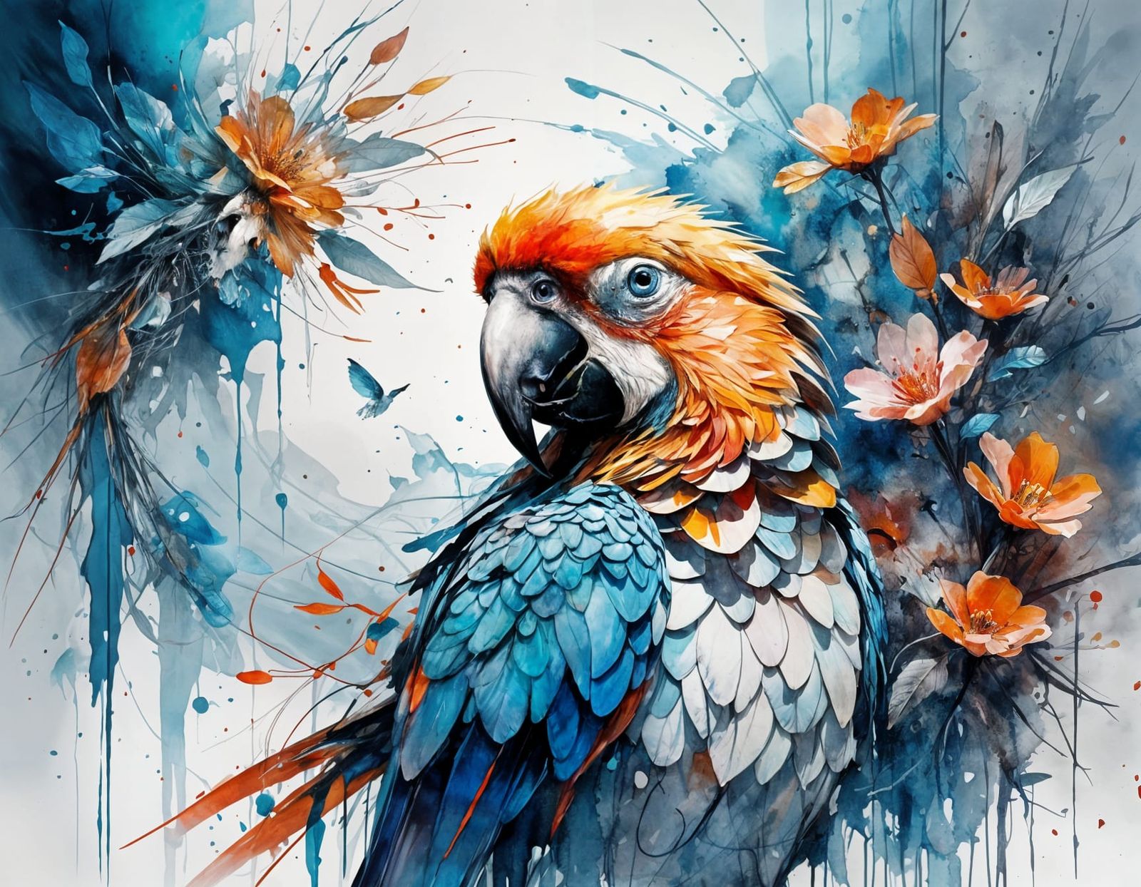 Parrot portrait.  by @Dreamer in Hell