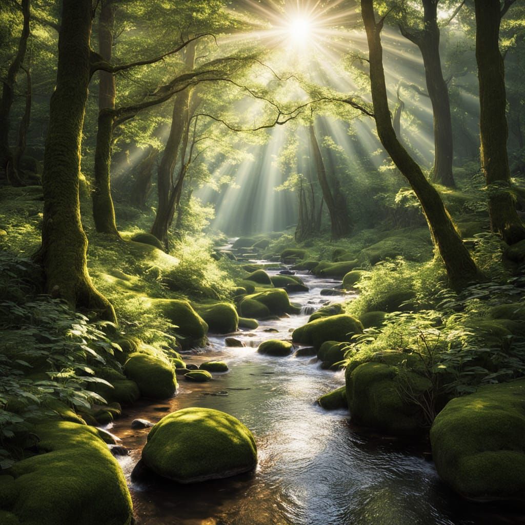 the river in the forest  by @dizzy