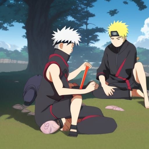 Tried generating a realistic recreation of Kakashi & Naruto with