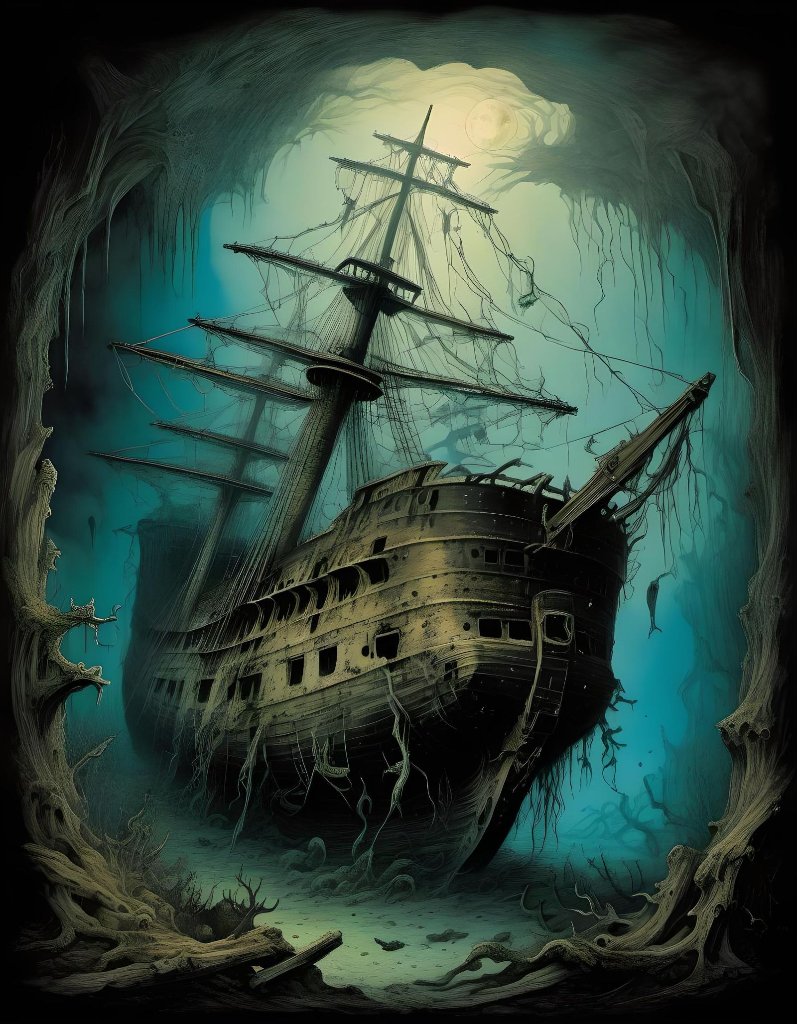 Eerie shipwreck