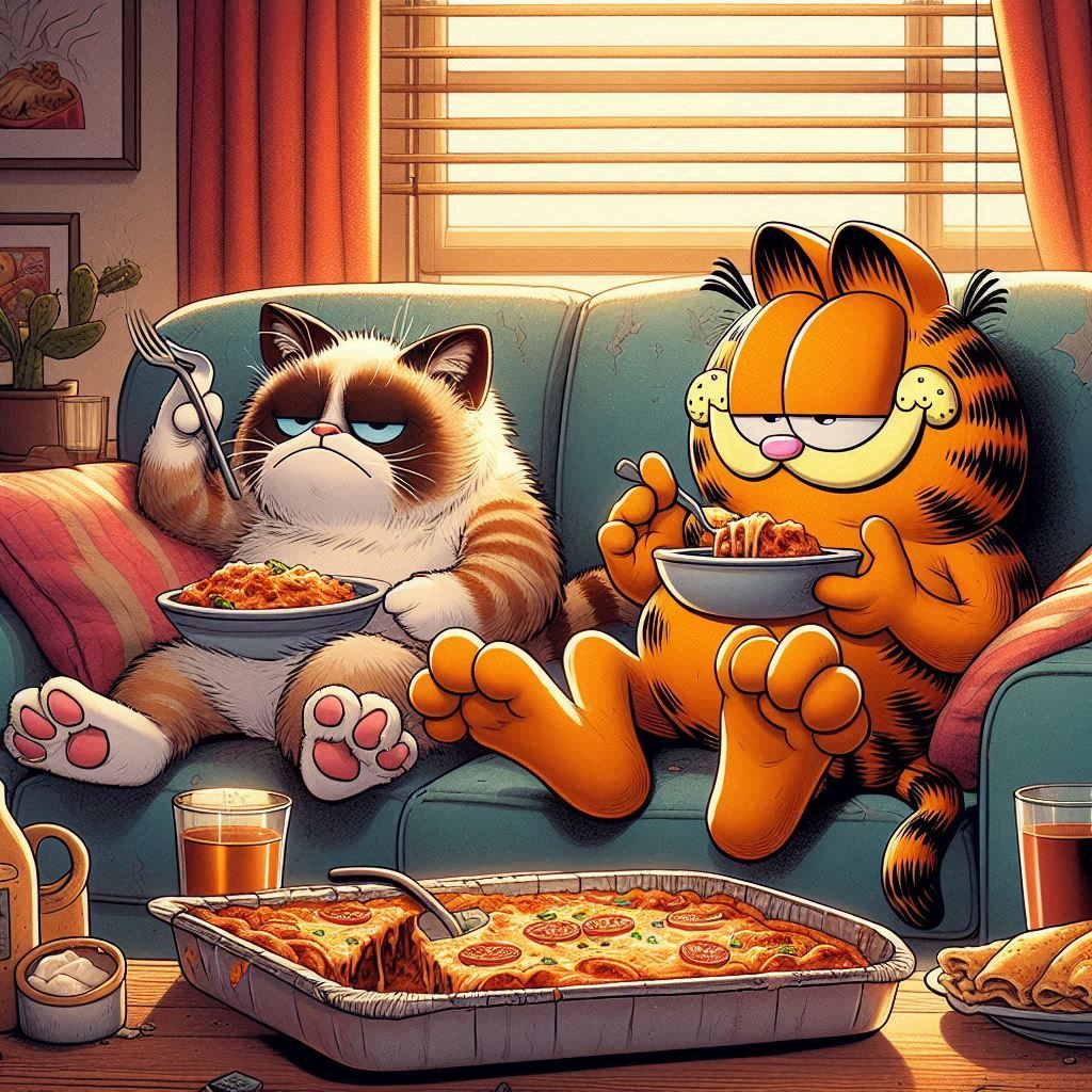Garfield and Grumpy Cat
