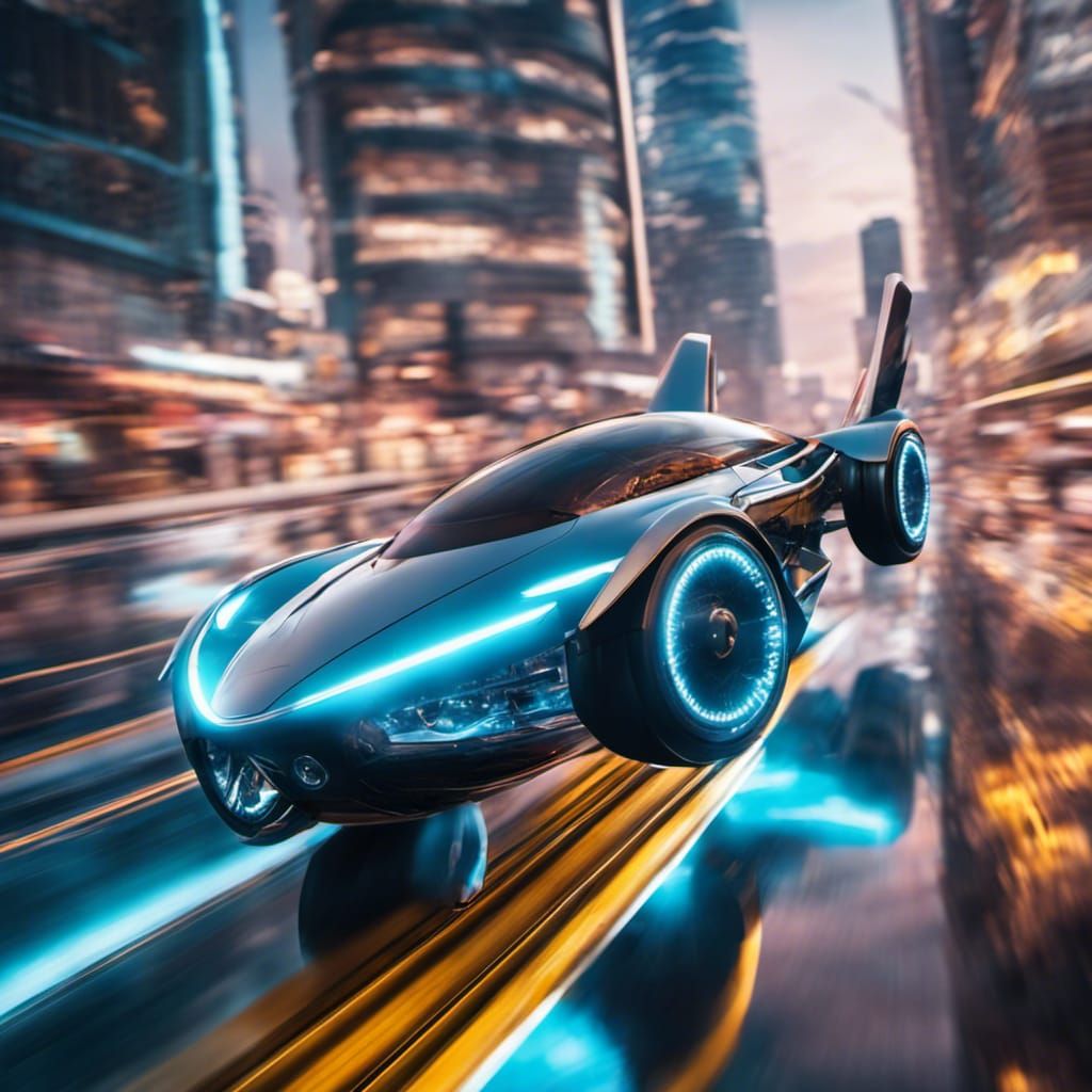 Flying futuristic vehicle 