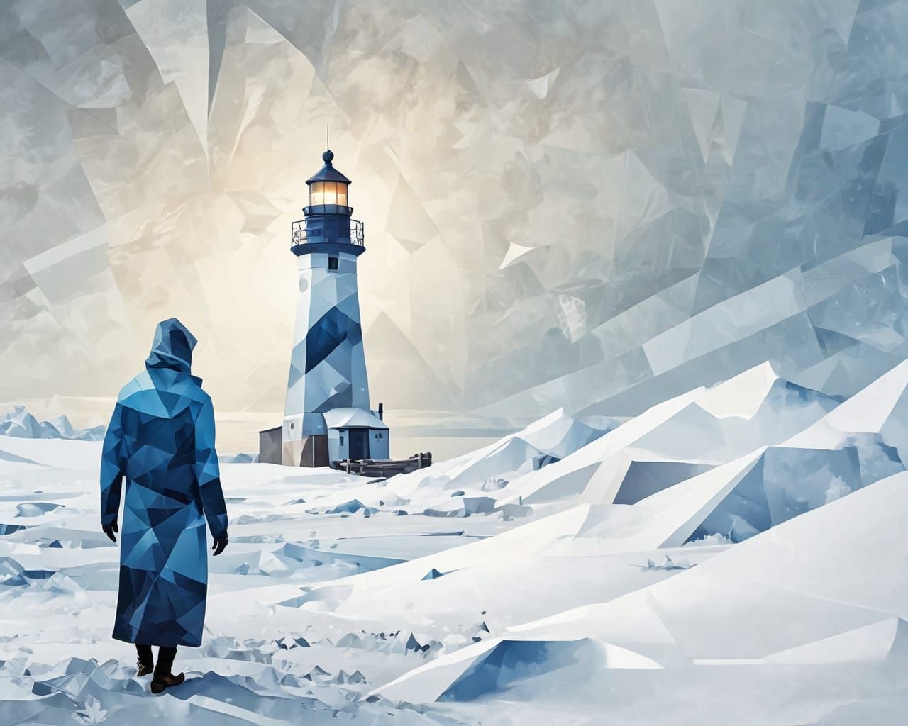 Lighthouse. Abstract scene.