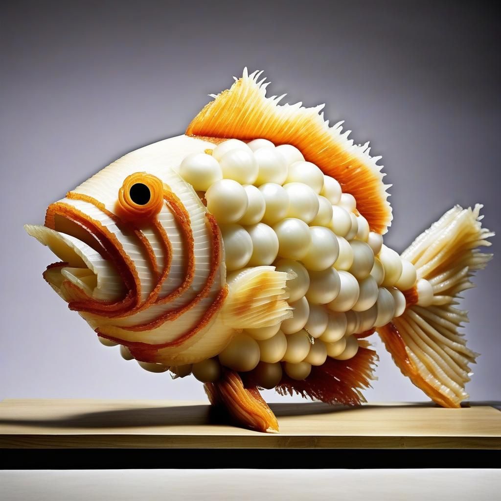 A fish made of onions.