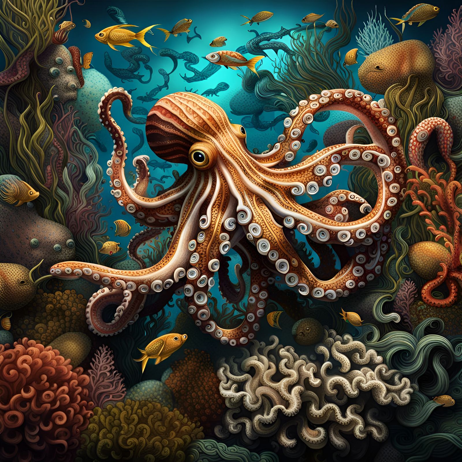 Eclectic Octopus - AI Generated Artwork - NightCafe Creator