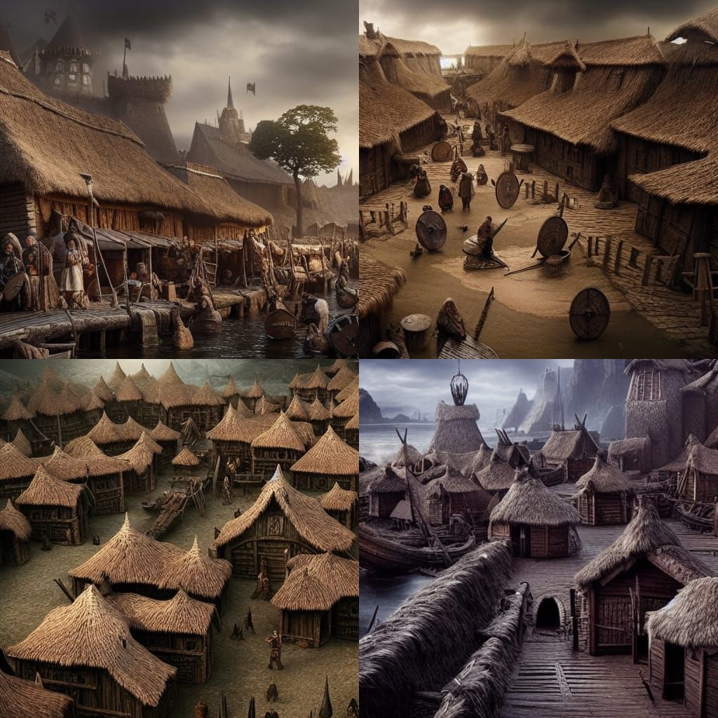 Vikings village AI Generated Artwork NightCafe Creator