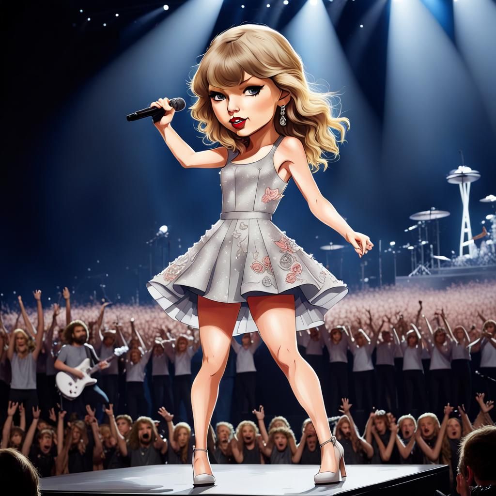 Beautiful chibi taylor swift on stage in seattle, masterpiece ...