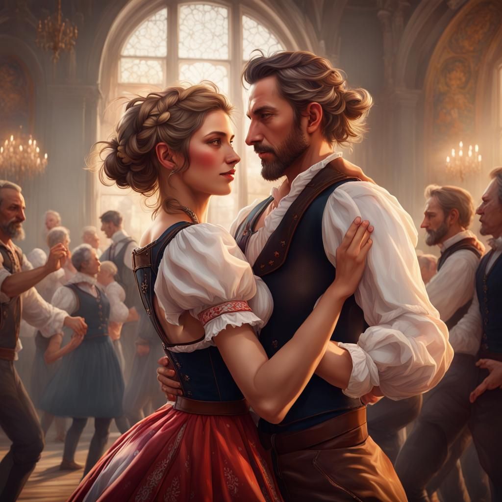 Austrian couple is dancing together