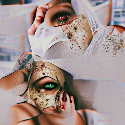 she's wearing a mask all the time, it's stitched in her skin...