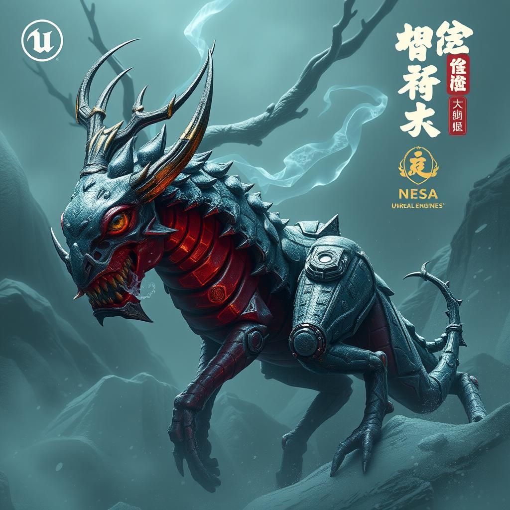 Magnificent Deer Beastman in Autumn Forest: Concept Art