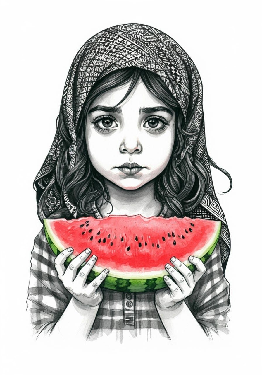 خديجة (Khadija) | 🇵🇸 drawing portrait (Google Imagen 3.0)