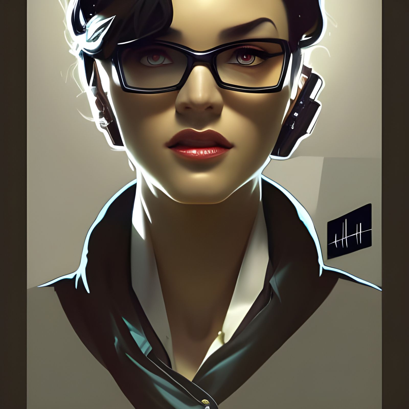 spy noir librarian, head and shoulders portrait, 8k resoluti...