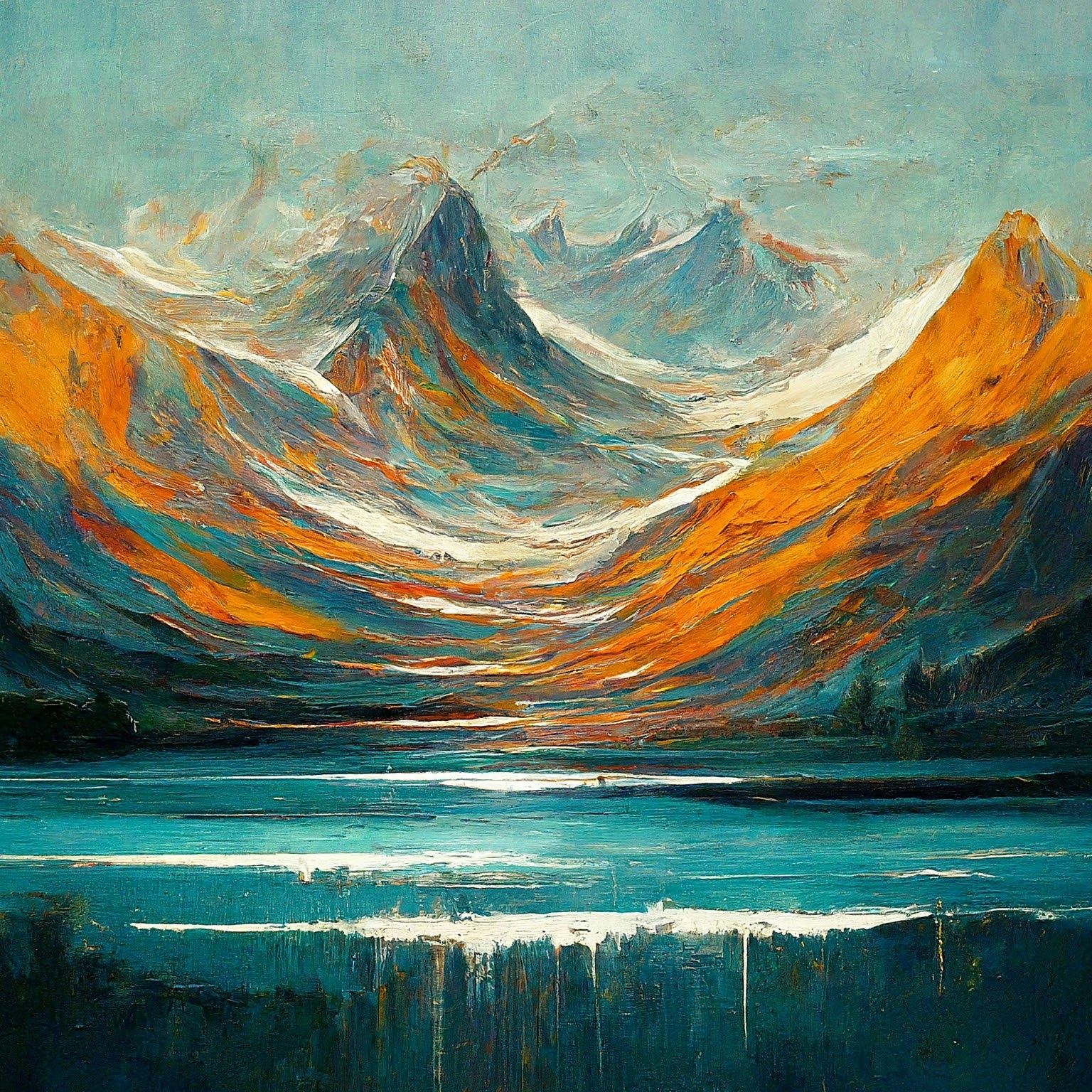 Impressionist mountains