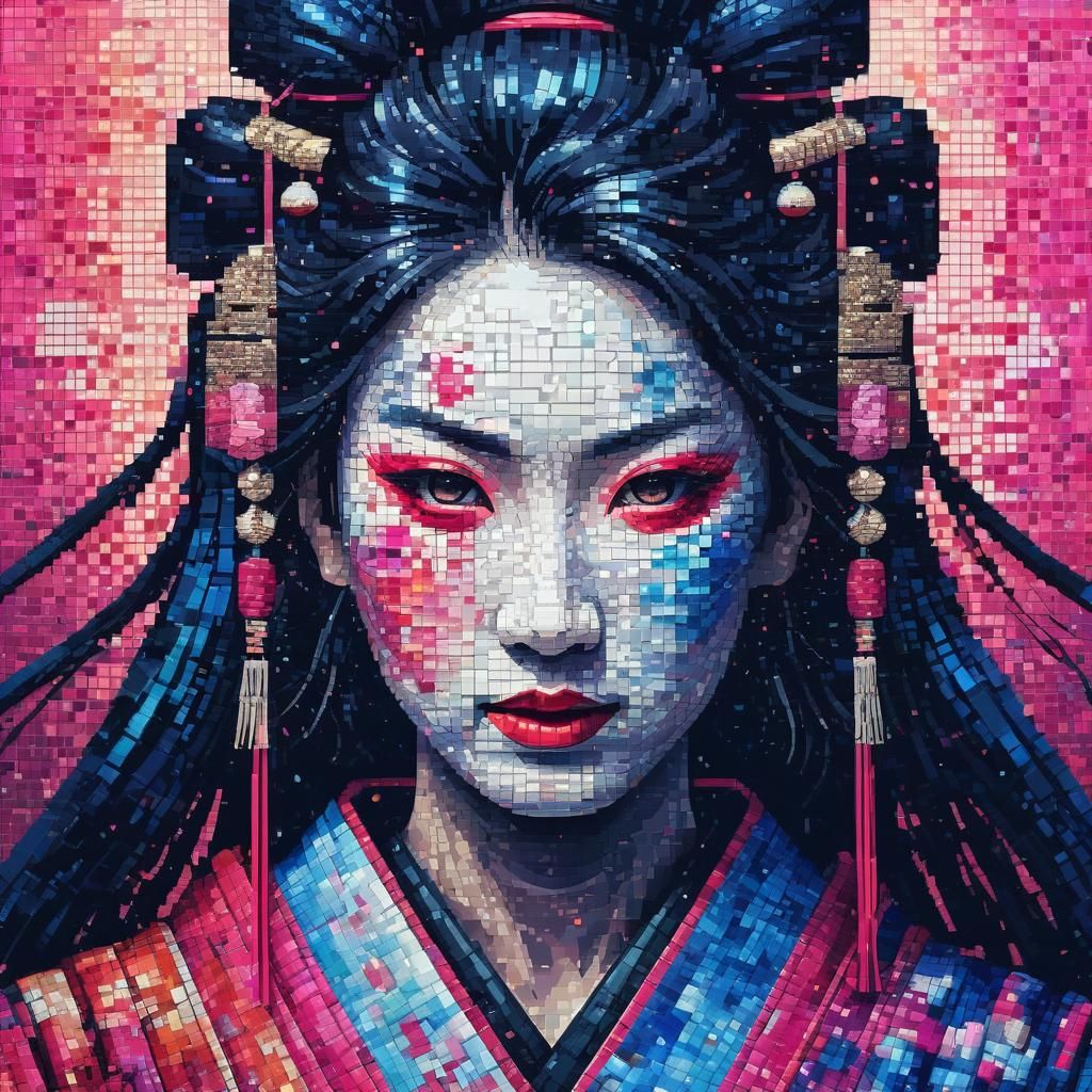 Samurai Geisha   by @Wasgij
