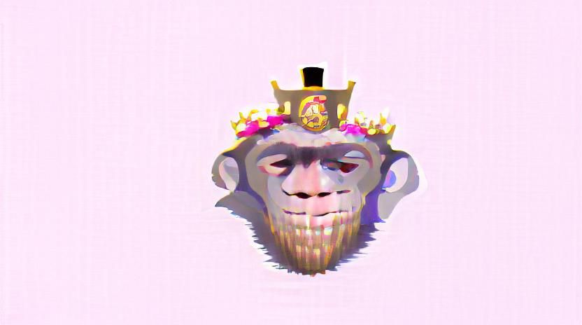 a portrait of a ape wearing a crown