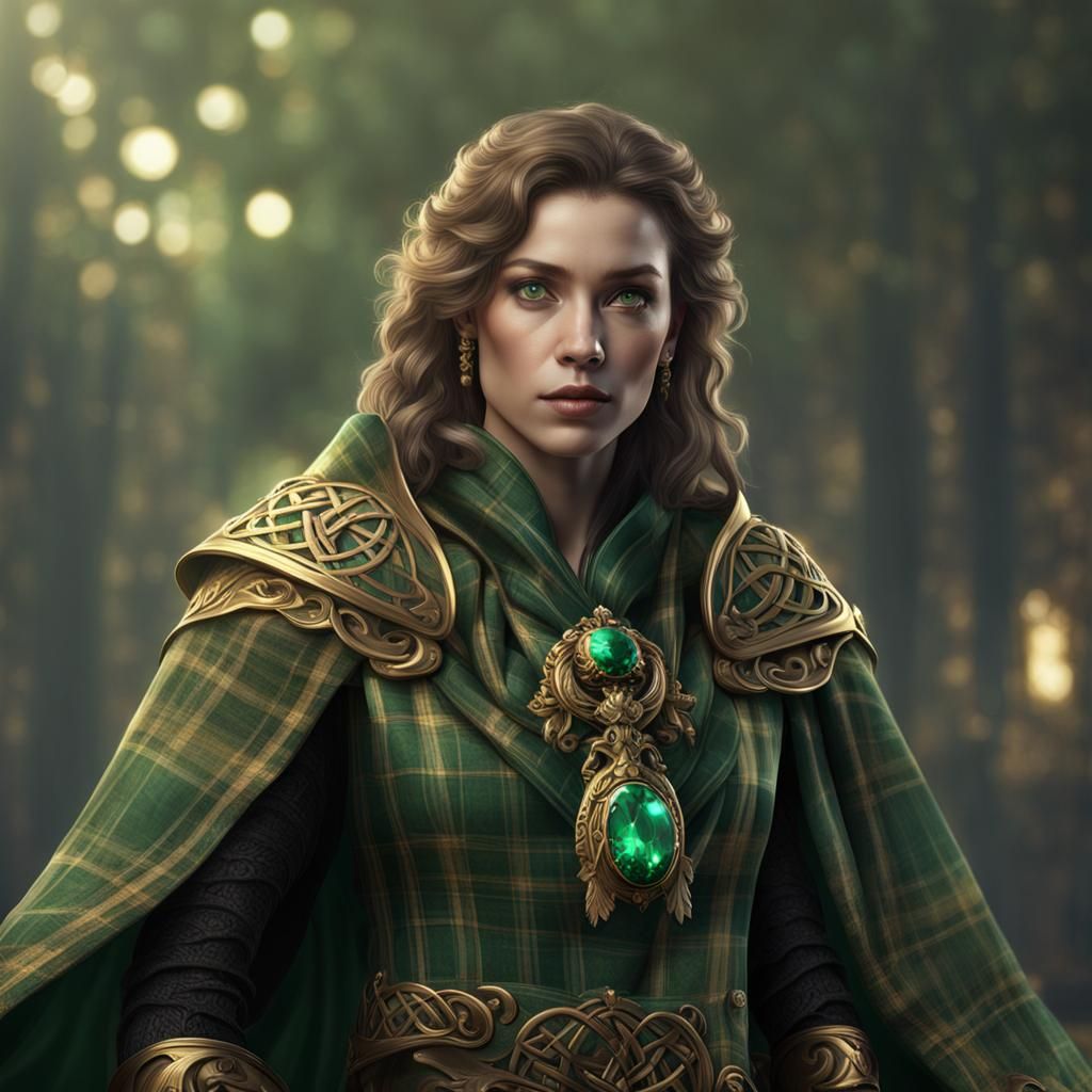 Celtic green and gold cloak  by @kerjam141