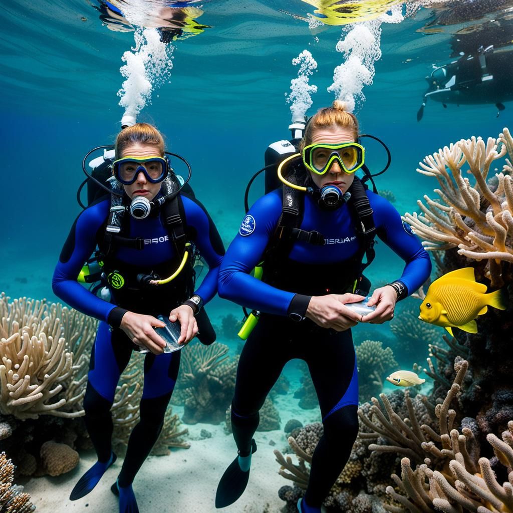 Studying the coral reefs