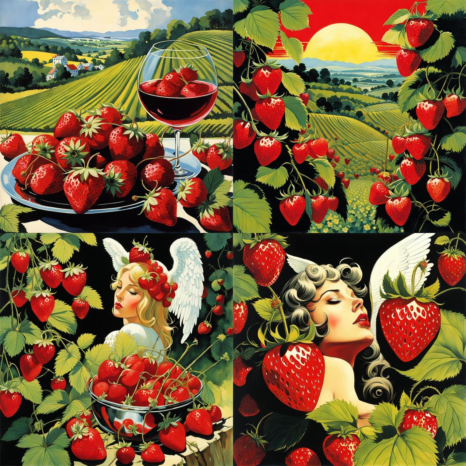 Strawberries, cherries and an angel′s kiss in spring My summer wine is