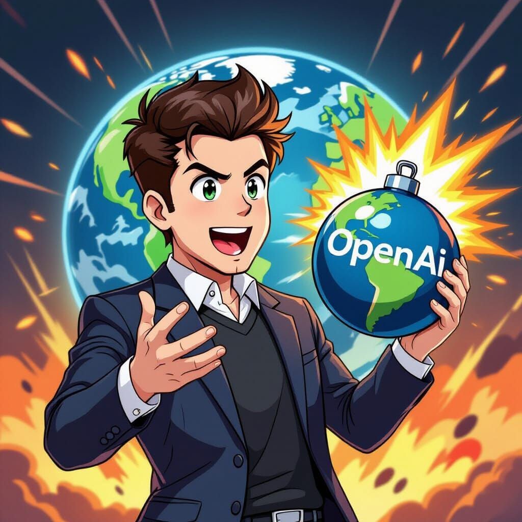 Sam Altman Throws OpenAI Bomb at Earth in Anime Style