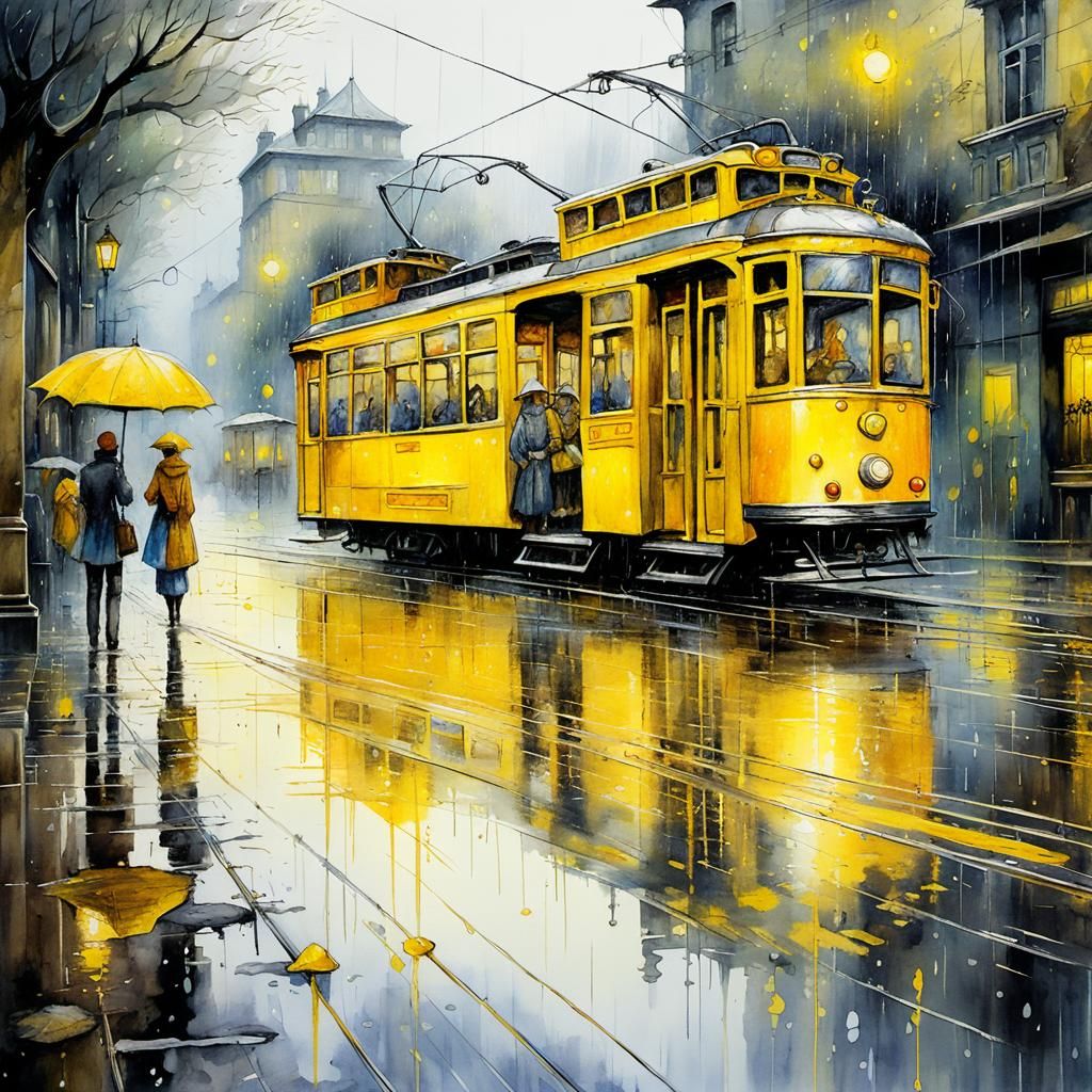Yellow tramway  by @Vochomurka